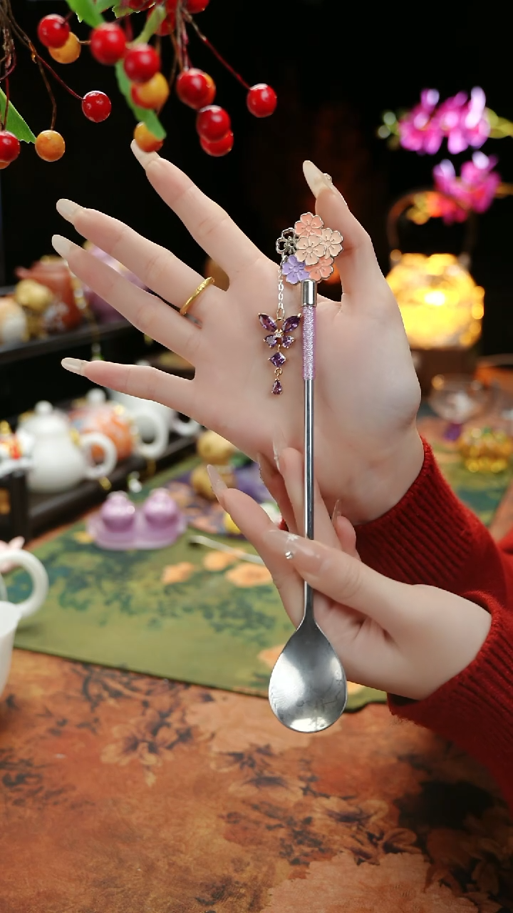 【闪购商品】紫色手工咖啡勺茶勺