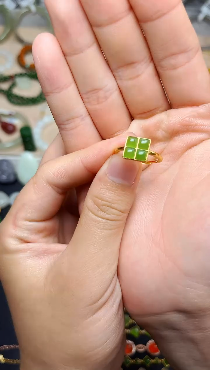 和田玉戒指银S925镶嵌06戒指