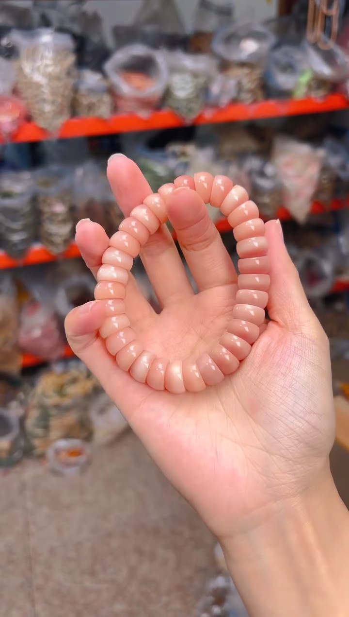 吊坠菩提根/象牙果粉色碗肠单圈