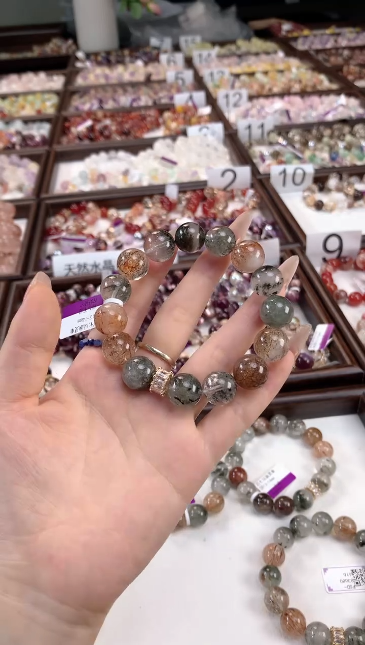 未镶嵌手串水晶超七绿幽灵单圈