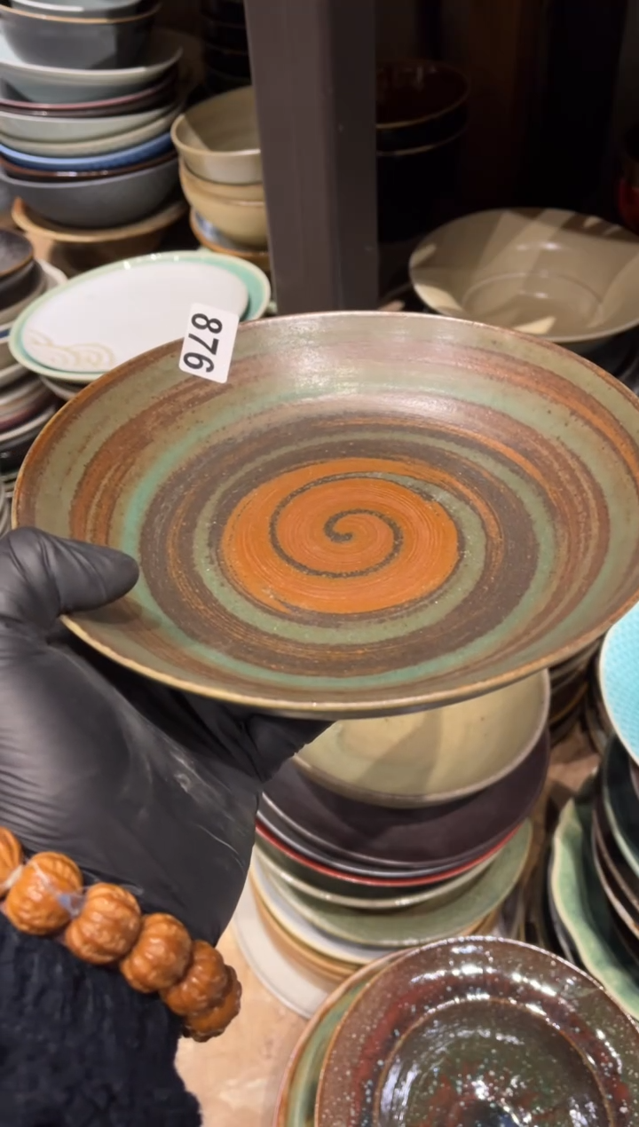 【闪购商品】瓷片876  微瑕刷绿釉斗盘1个