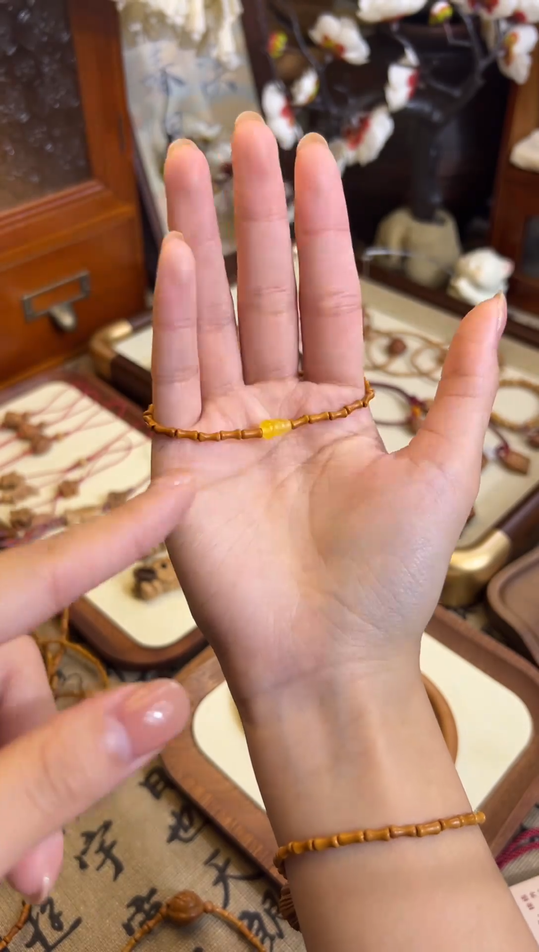 手串桃核【桃缘行】竹节「黄色葫芦」桃木桃核辟、挡、驱、护 备注手围