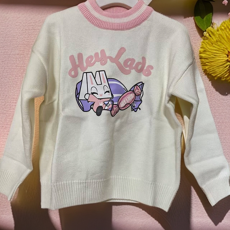 女童春款针织毛衣半高领