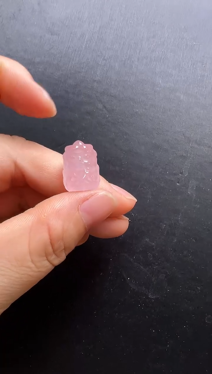 未镶嵌珠宝半成品水晶粉水晶凤九 BB0645 