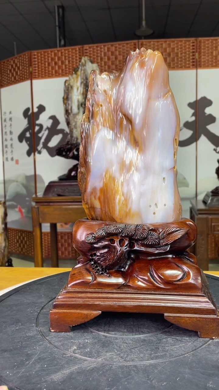 未镶嵌珠宝奇石硅化玉高34