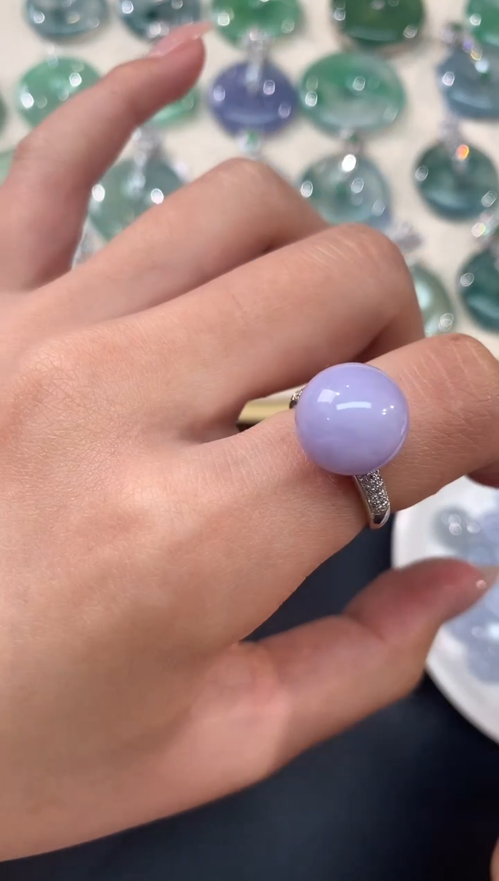 【闪购商品】翡翠戒指18K金镶嵌A345|3800