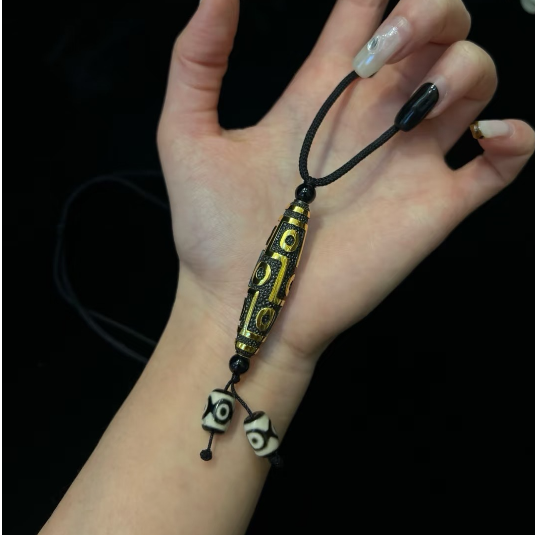 九眼天珠黑金系列足金999炫酷时尚大气送朋友送男朋友送父亲送自