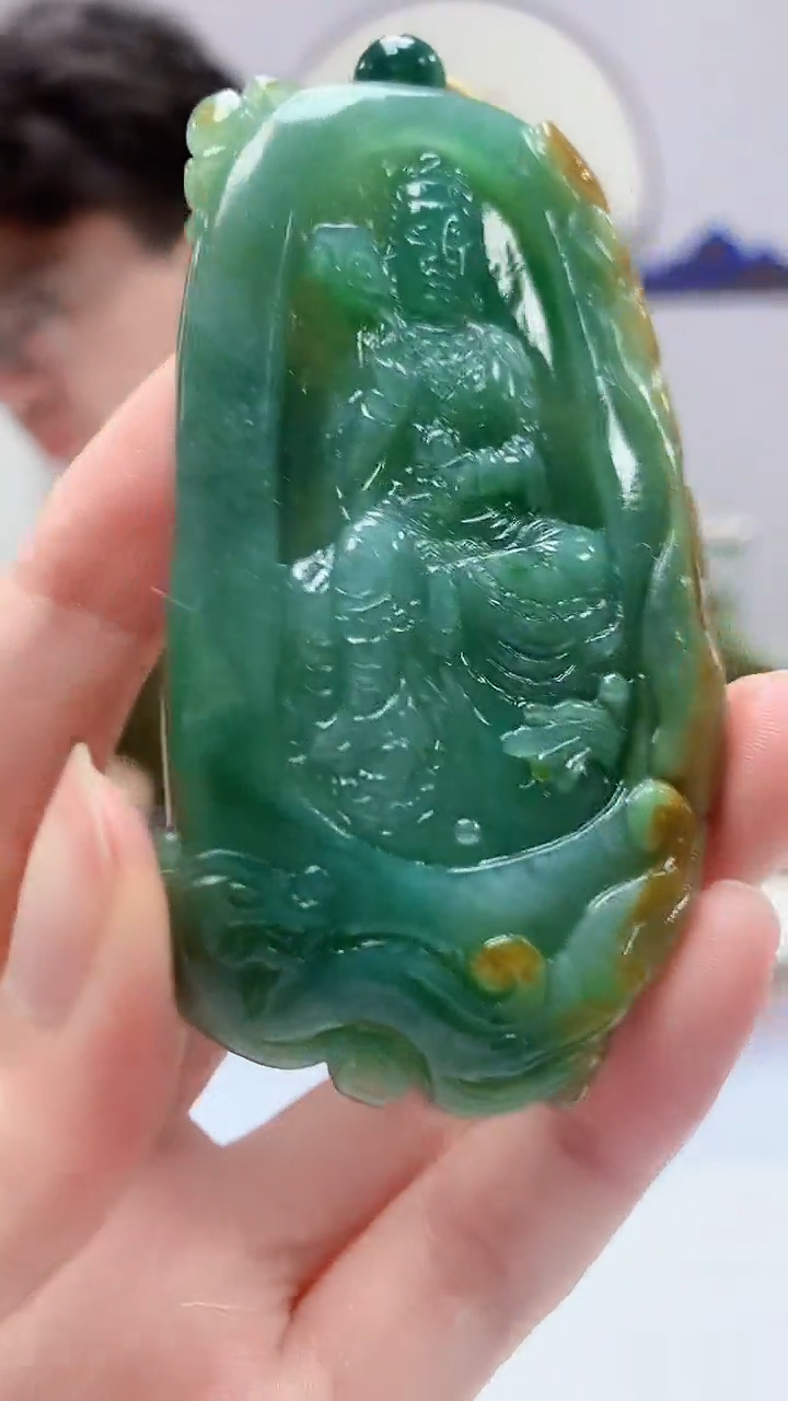 【闪购商品】定制翡翠未镶嵌4688zm-毛货挂件69人物