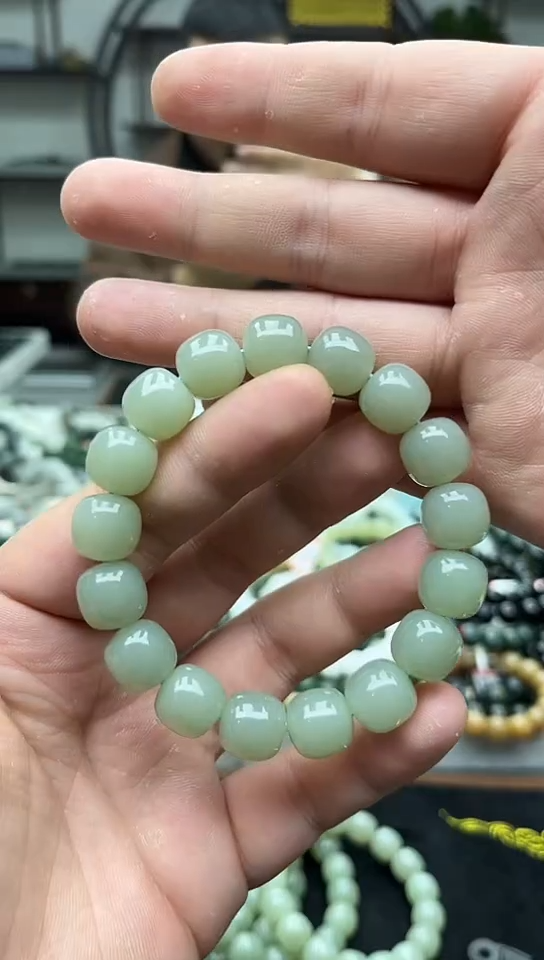 未镶嵌手串和田玉纯天然新疆且末天空蓝13货头