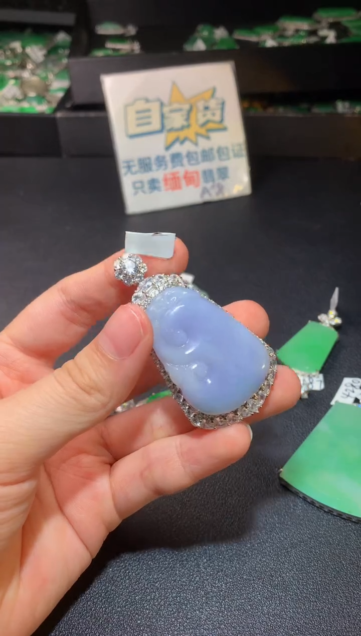 翡翠银S925镶嵌颈饰翡翠