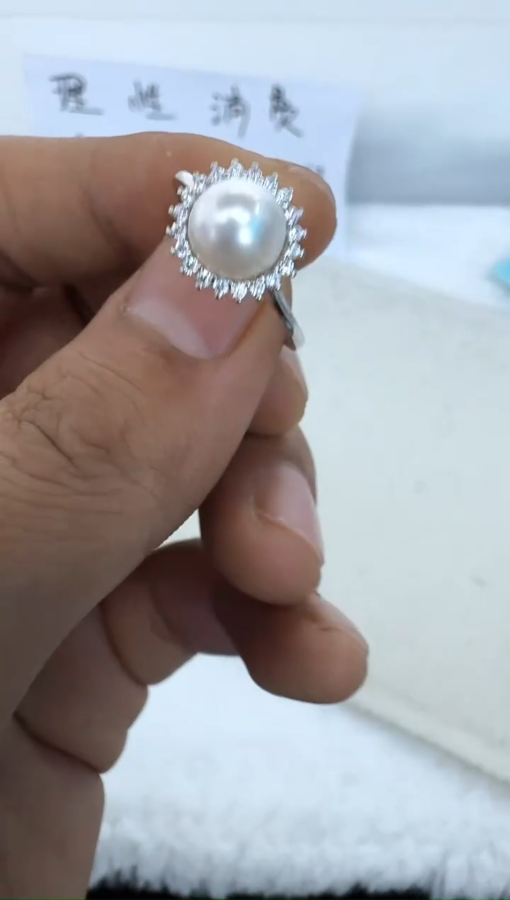 【闪购商品】海水珍珠戒指银S925镶嵌戒指