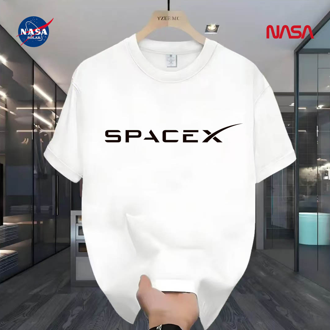 NASA联名纯棉夏季圆领短袖T恤微宽松时尚男女同款休闲百搭19