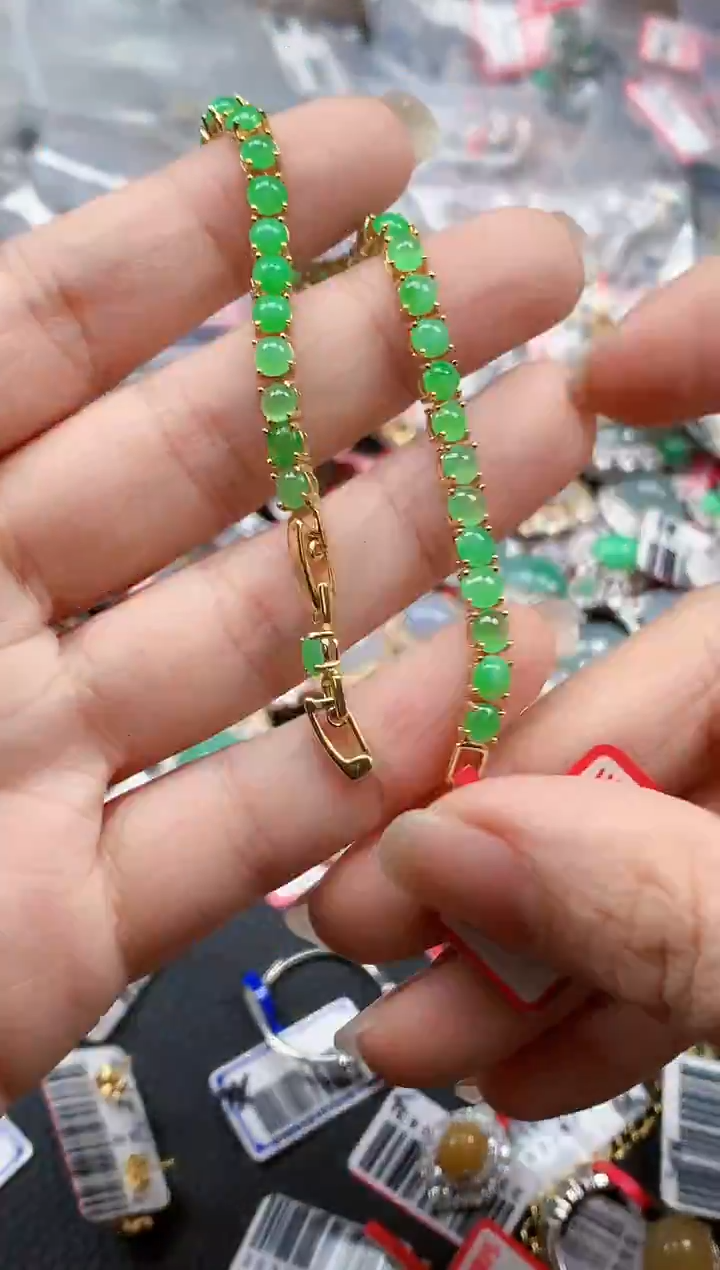 银S925镶嵌戒指翡翠天然A货缅甸翡翠