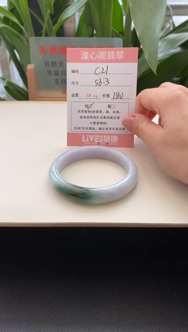 未镶嵌手镯翡翠56.3圈口编码c21