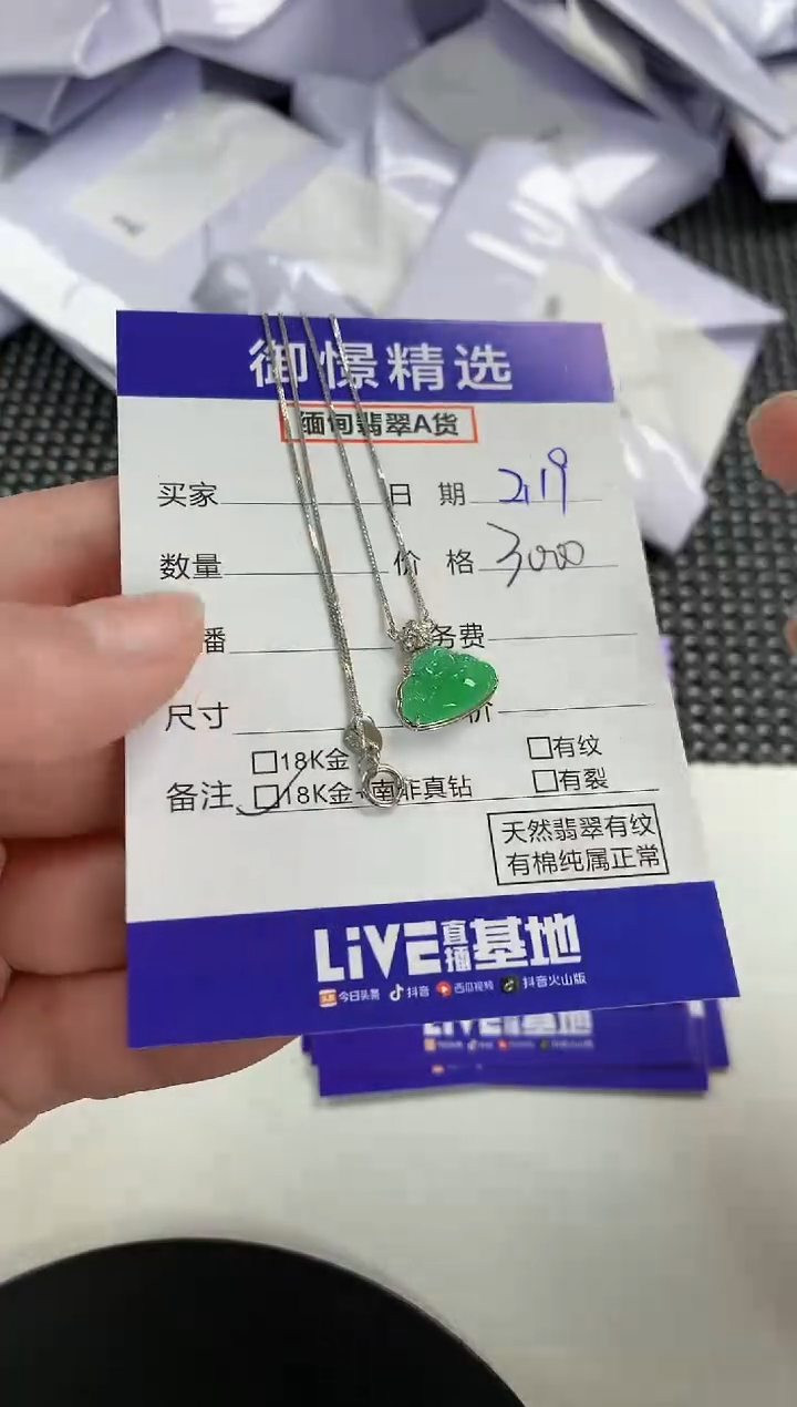 【闪购商品】翡翠颈饰18K金镶嵌99           