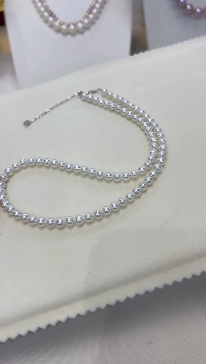 淡水珍珠银S925镶嵌颈饰5.5-6MM