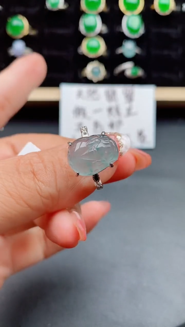 【闪购商品】翡翠戒指银S925镶嵌2122