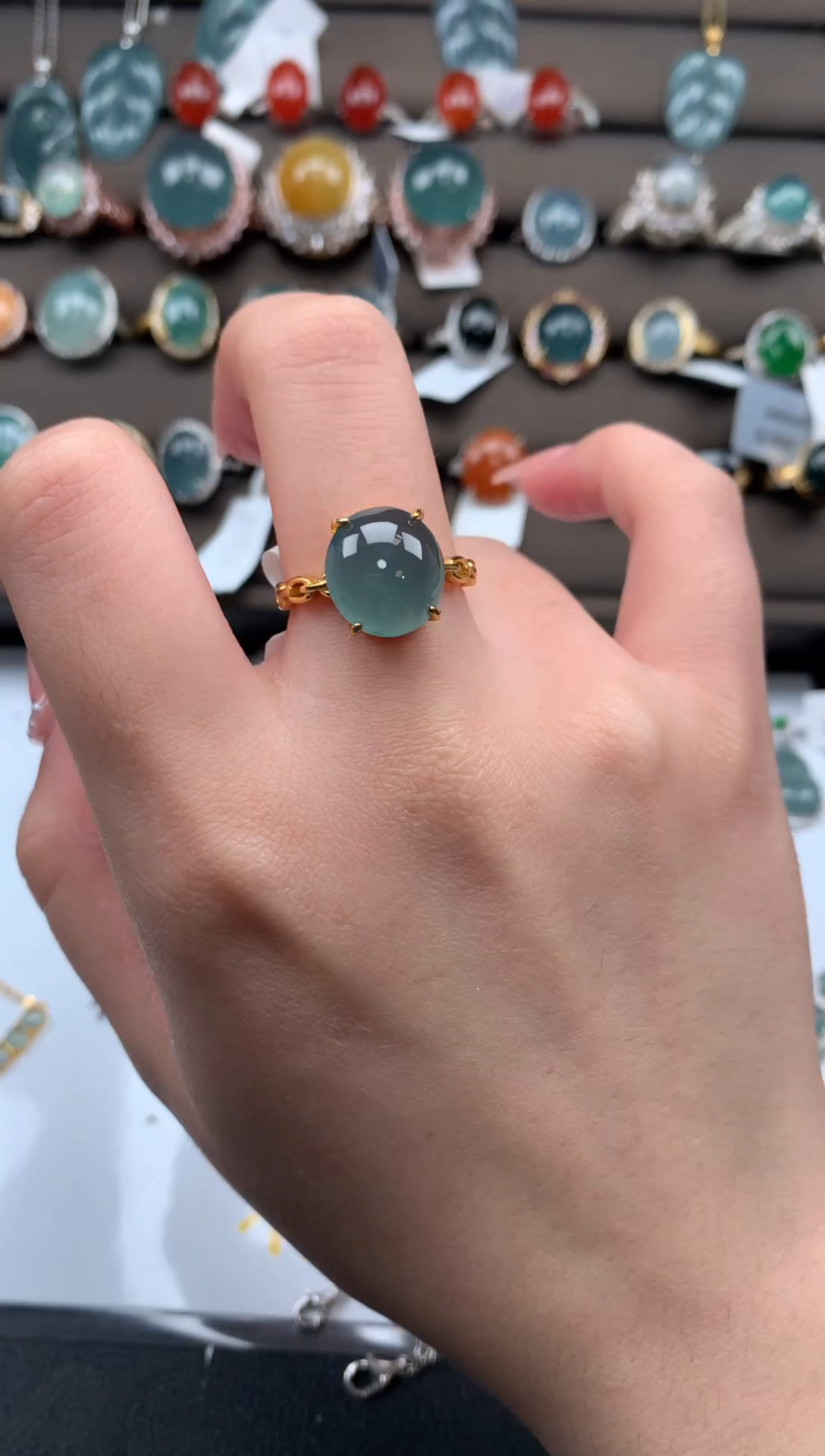 【闪购商品】翡翠戒指银S925镶嵌521141