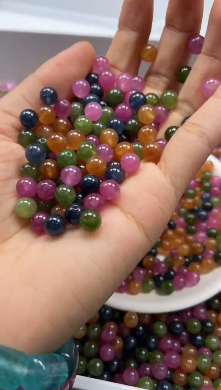 颈饰未镶嵌水晶W20-老矿碧玺6mm*30颗