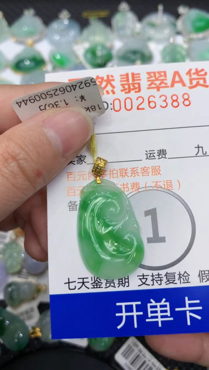 【闪购商品】翡翠颈饰18K金镶嵌11111111111