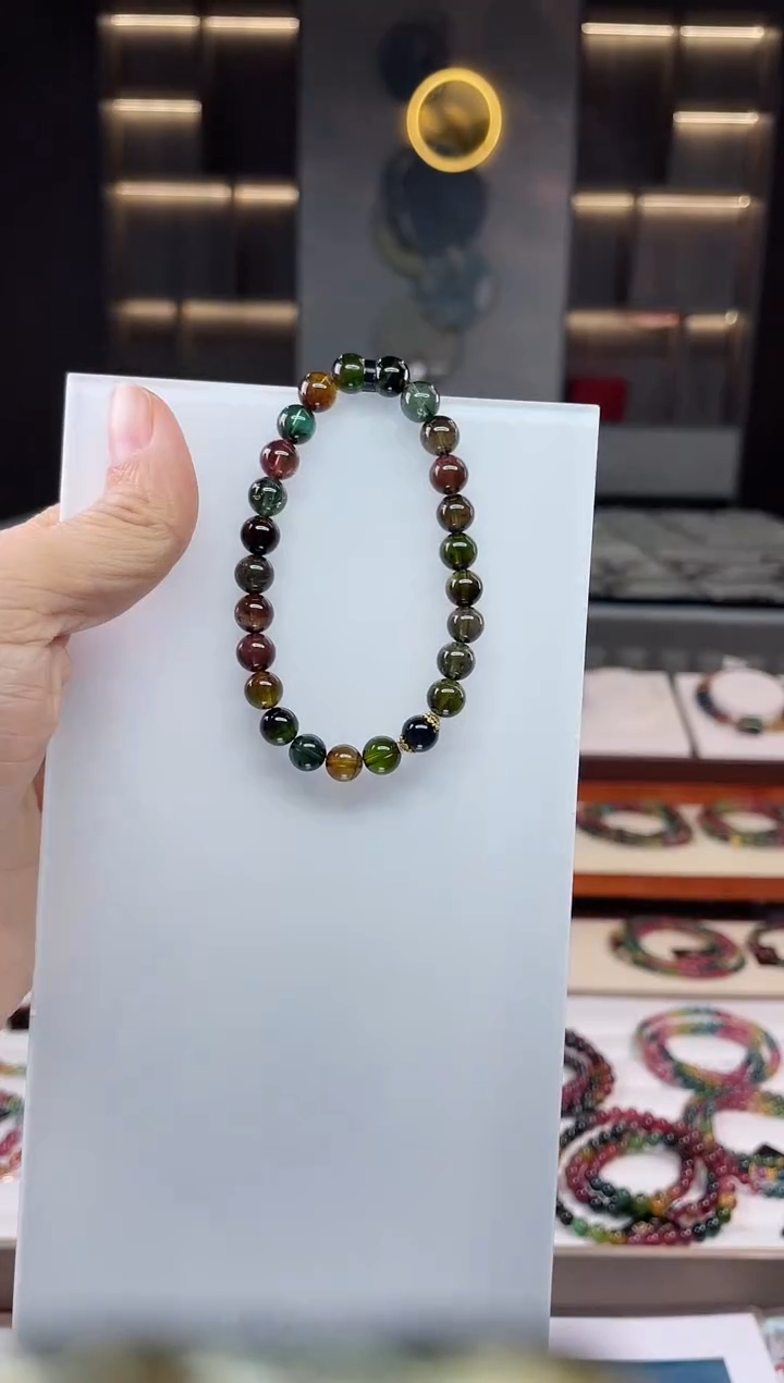 未镶嵌老矿碧玺单圈手串7mm+碧玺（多样性发一条）Q