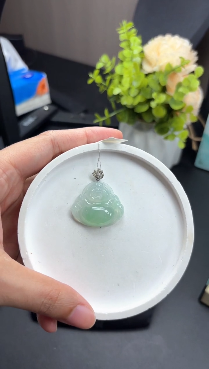 【闪购商品】翡翠颈饰18K金镶嵌佛公