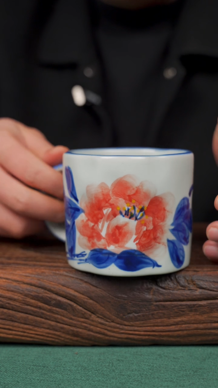 【闪购商品】瓷片69寻一缕瓷香杯釉下手工手绘瓷器