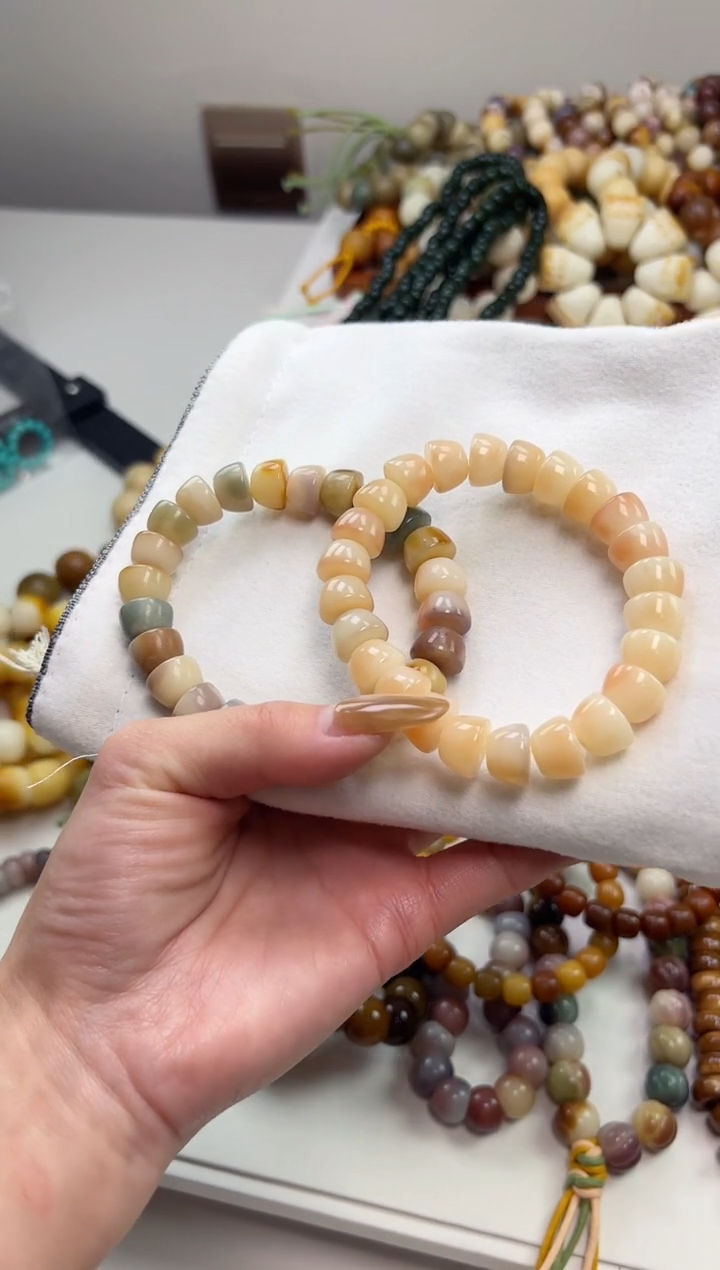 手串菩提根/象牙果沐e22花皮溏心玉化碗珠12mm手串随机