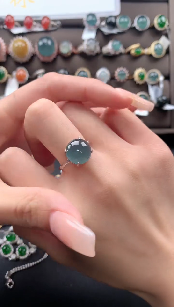 【闪购商品】翡翠戒指银S925镶嵌32132131