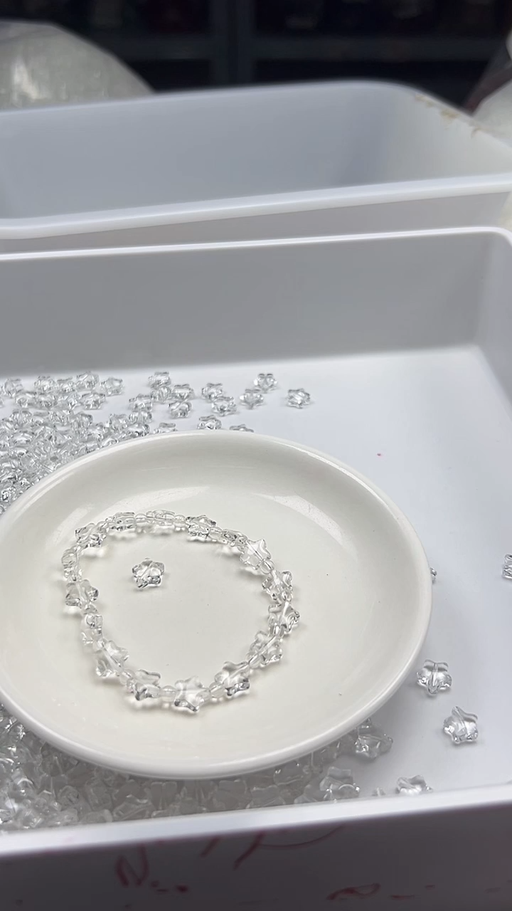 颈饰未镶嵌水晶X1382 白水晶小星星8*6MM*10颗