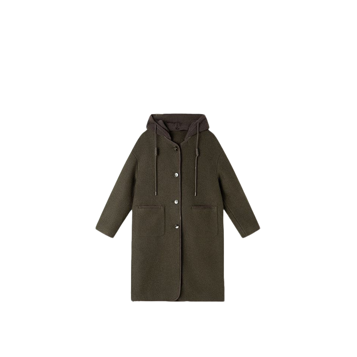 【ChaxRmto斯斯】连帽透气中长款外套毛呢女装大衣CC2D2523