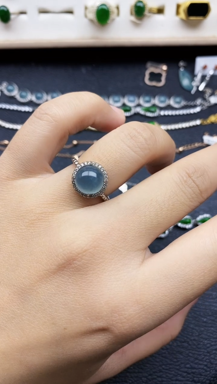 【闪购商品】翡翠戒指银S925镶嵌11111