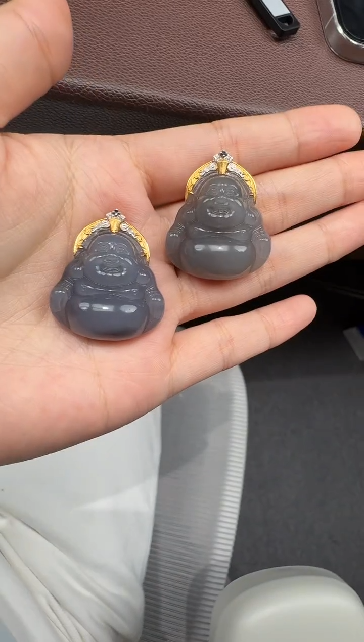 颈饰18K金镶嵌和田玉95-628-11.29多样性拍一发一