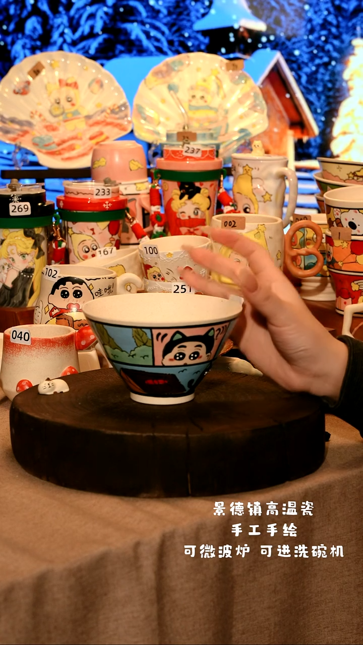 陶瓷111景德镇原创设计师款高温陶瓷手工手绘餐具碗盘子