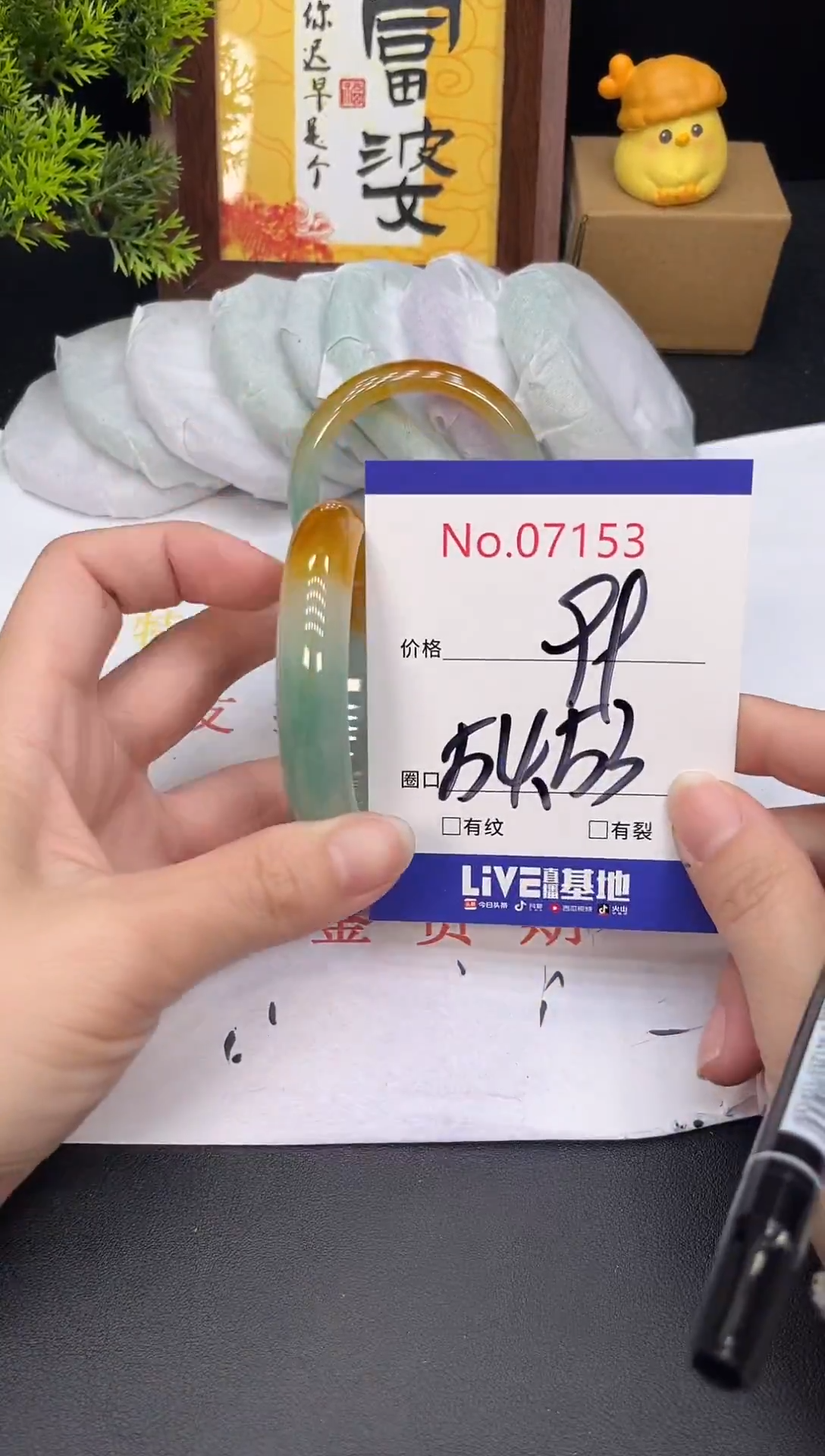 未镶嵌手镯翡翠7153