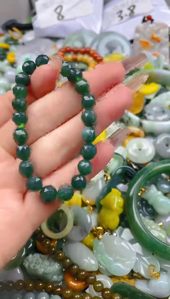 【闪购商品】翡翠颈饰未镶嵌7MM/Y/翡翠A货一图一物