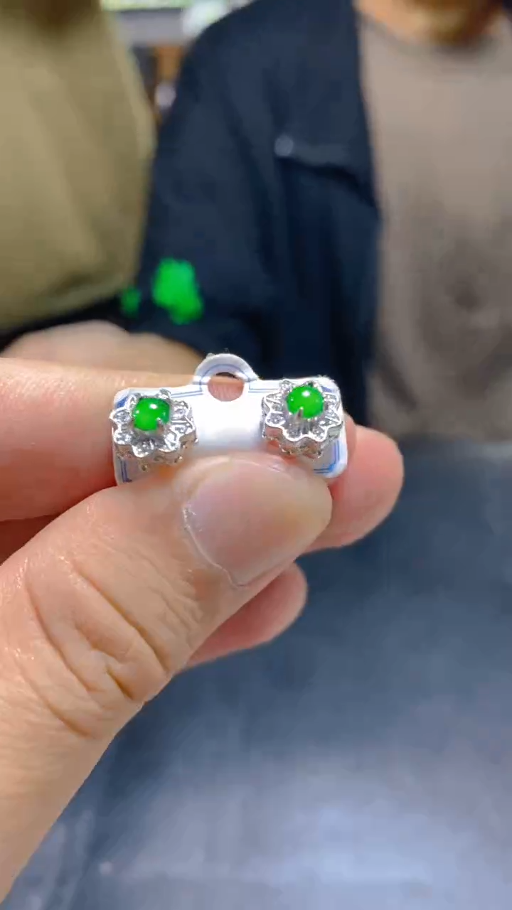 【闪购商品】翡翠耳饰未镶嵌0179130872多样性发一