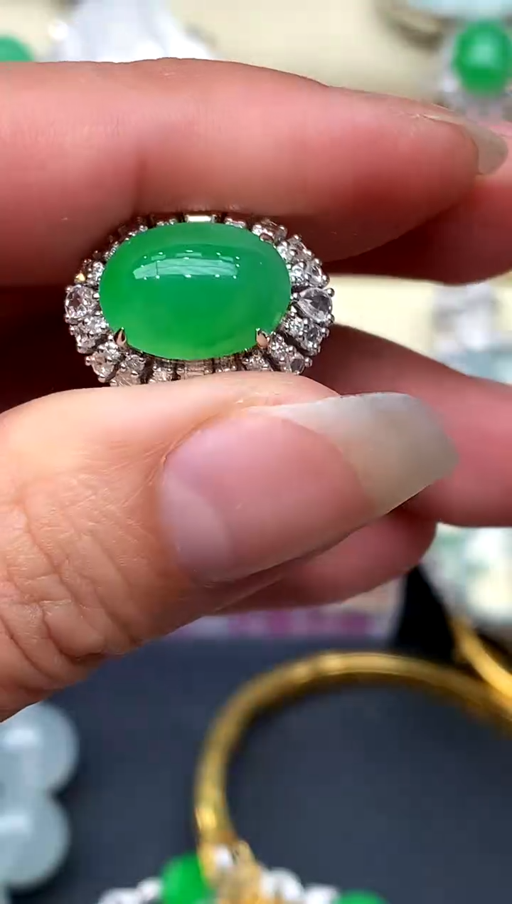 【闪购商品】翡翠戒指18K金镶嵌495-中国好珍宝