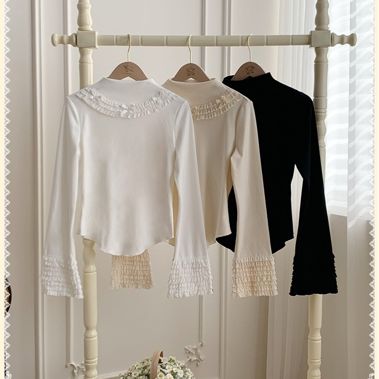 【落雪】withpuji原创设计 长袖三色保暖弹力针织内搭 秋冬季lolita