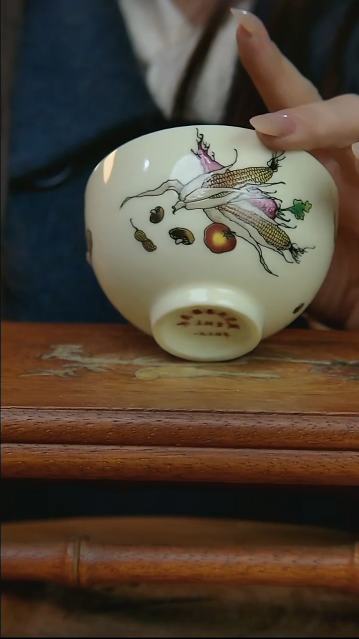 摆件陶黄稀土玉米一口杯