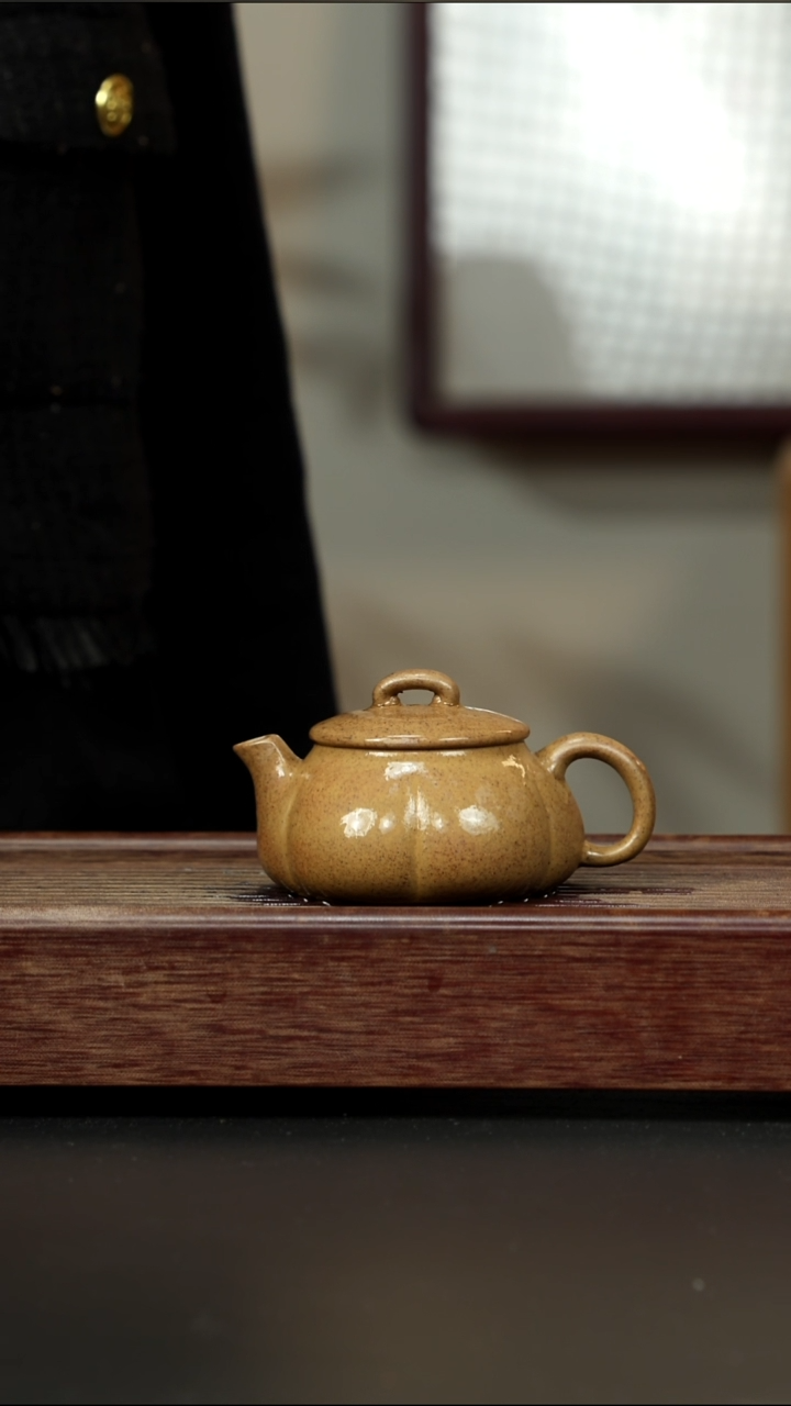 茶壶紫砂黄金段柴烧 南瓜