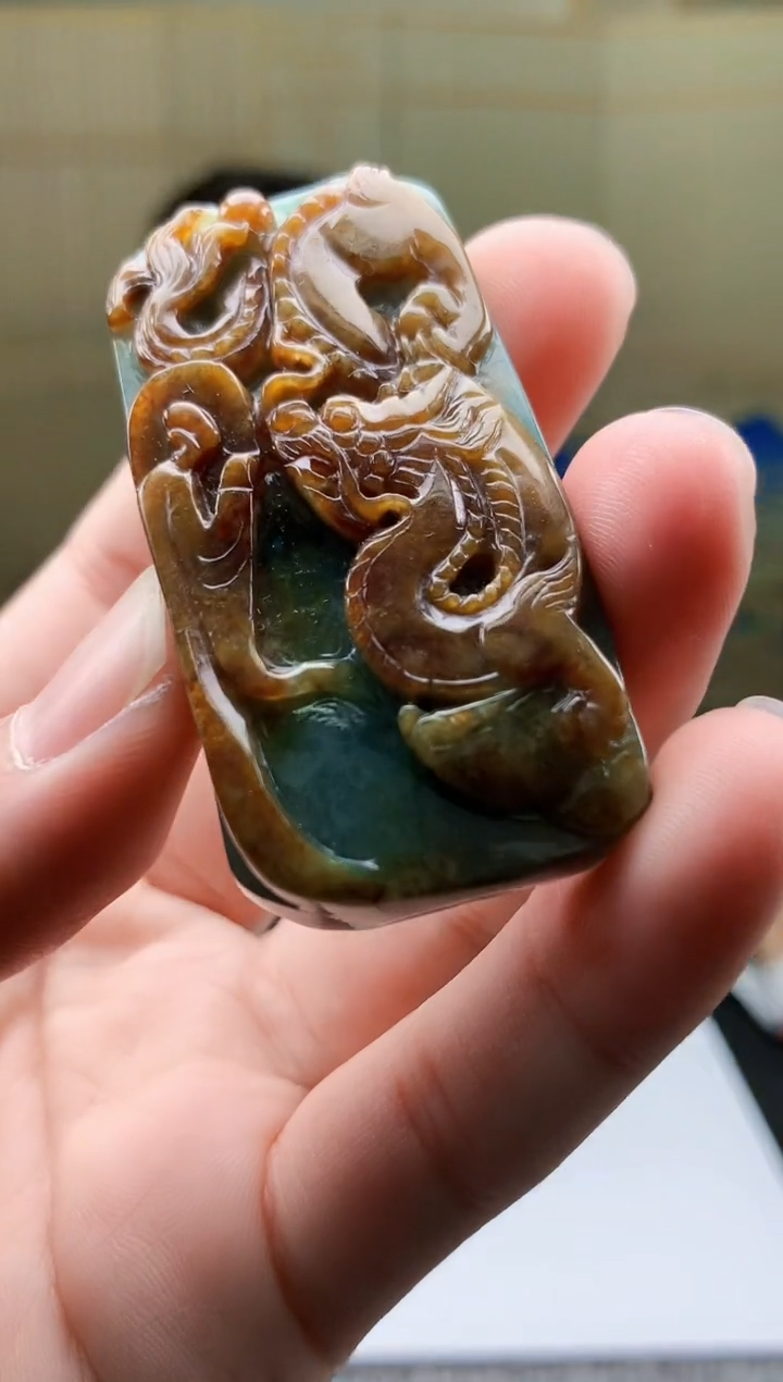 【闪购商品】定制翡翠未镶嵌4917bb-毛货挂件25