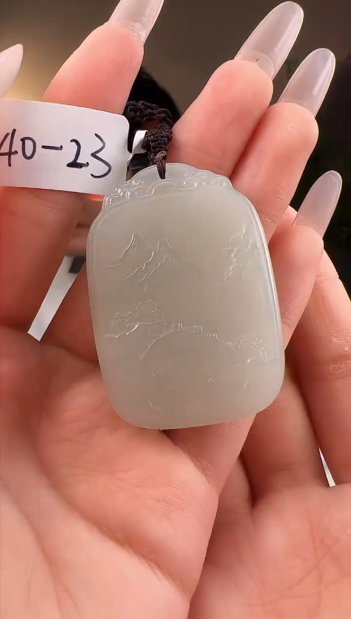【闪购商品】和田玉颈饰未镶嵌山水牌23