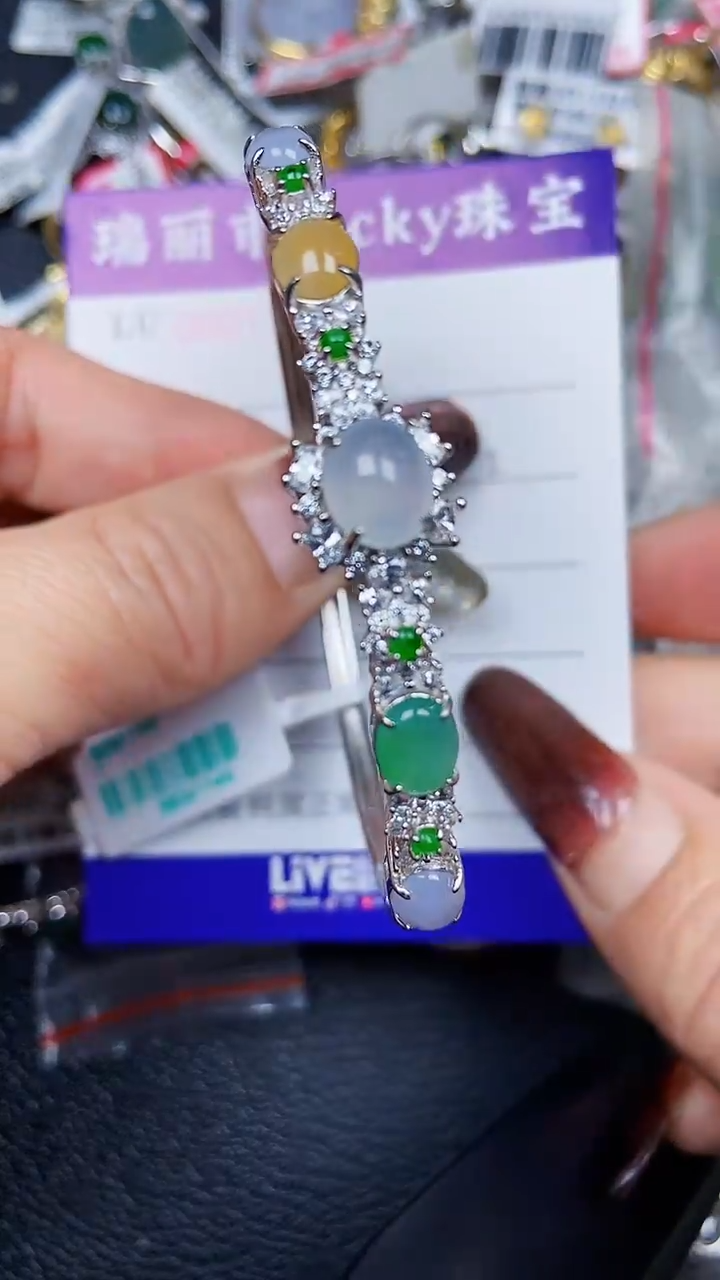 颈饰银S925镶嵌翡翠1726