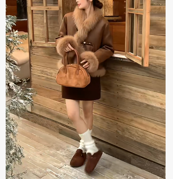 【苗姐优选】90白鹅绒狐狸毛皮毛一体羽绒服636