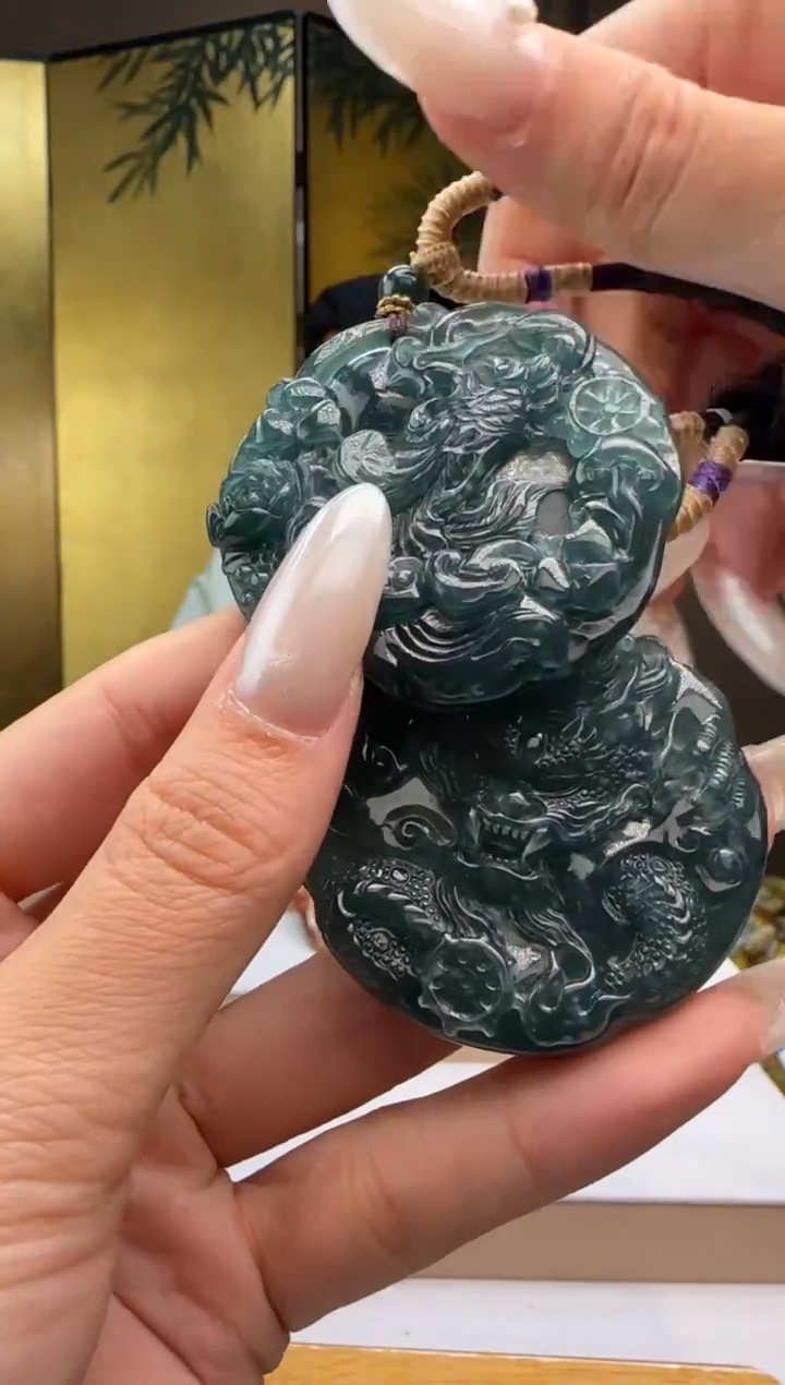 吊坠(不含链)未镶嵌翡翠多样性发一对MM@@960Q3J14954