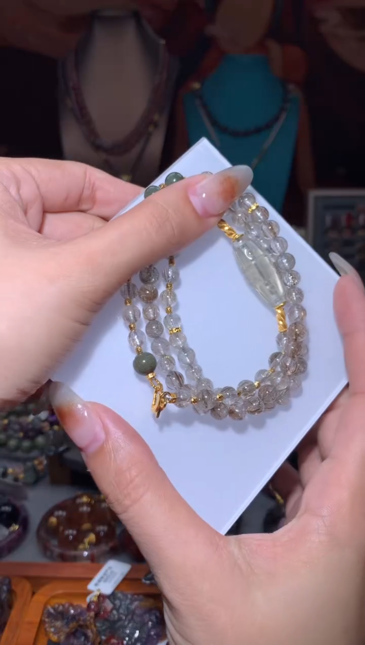 未镶嵌珠宝半成品水晶发晶利比亚DIY万能链