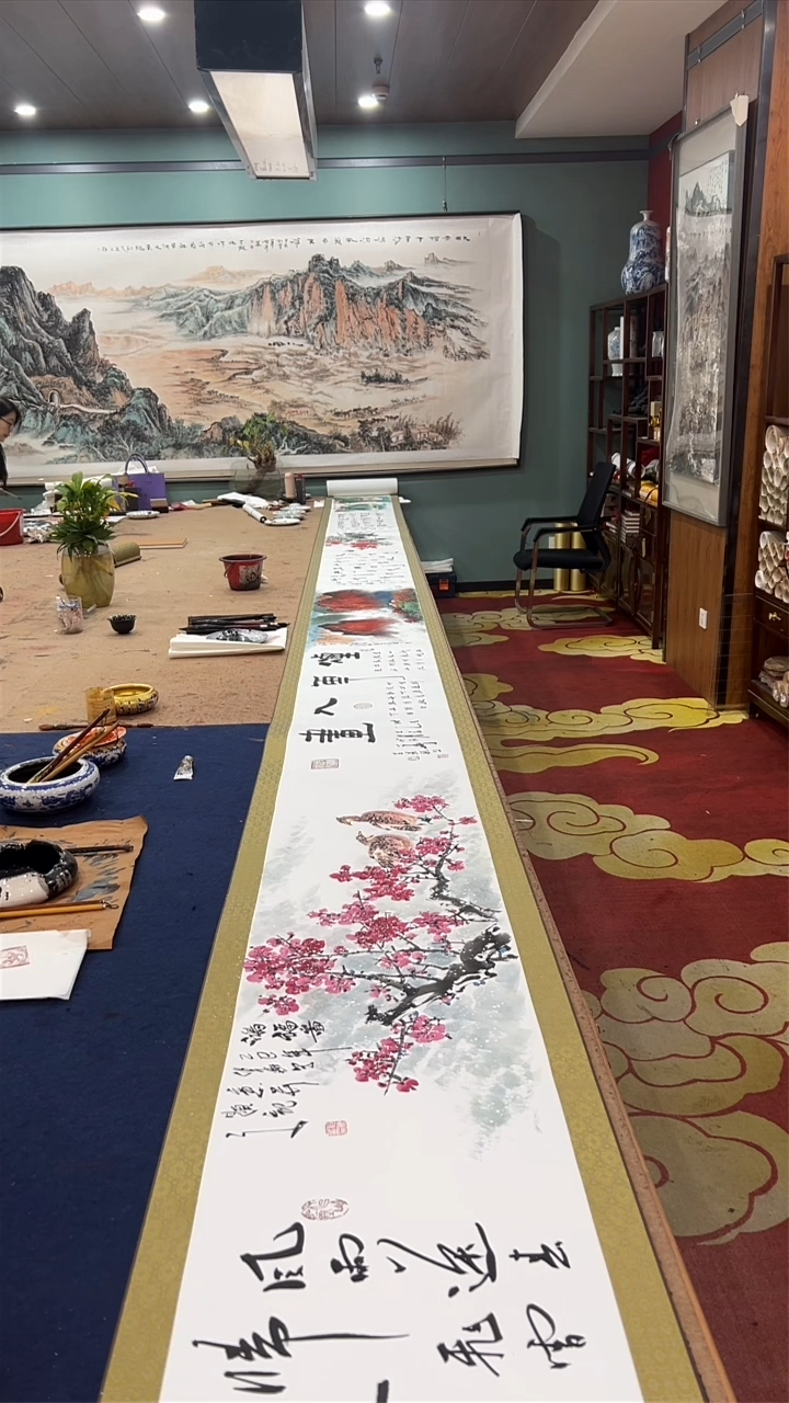 书法王景龙 陆盛 祁传华合作春夏秋冬长卷