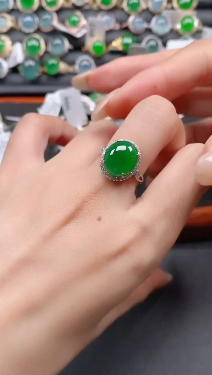 银S925镶嵌戒指翡翠111111
