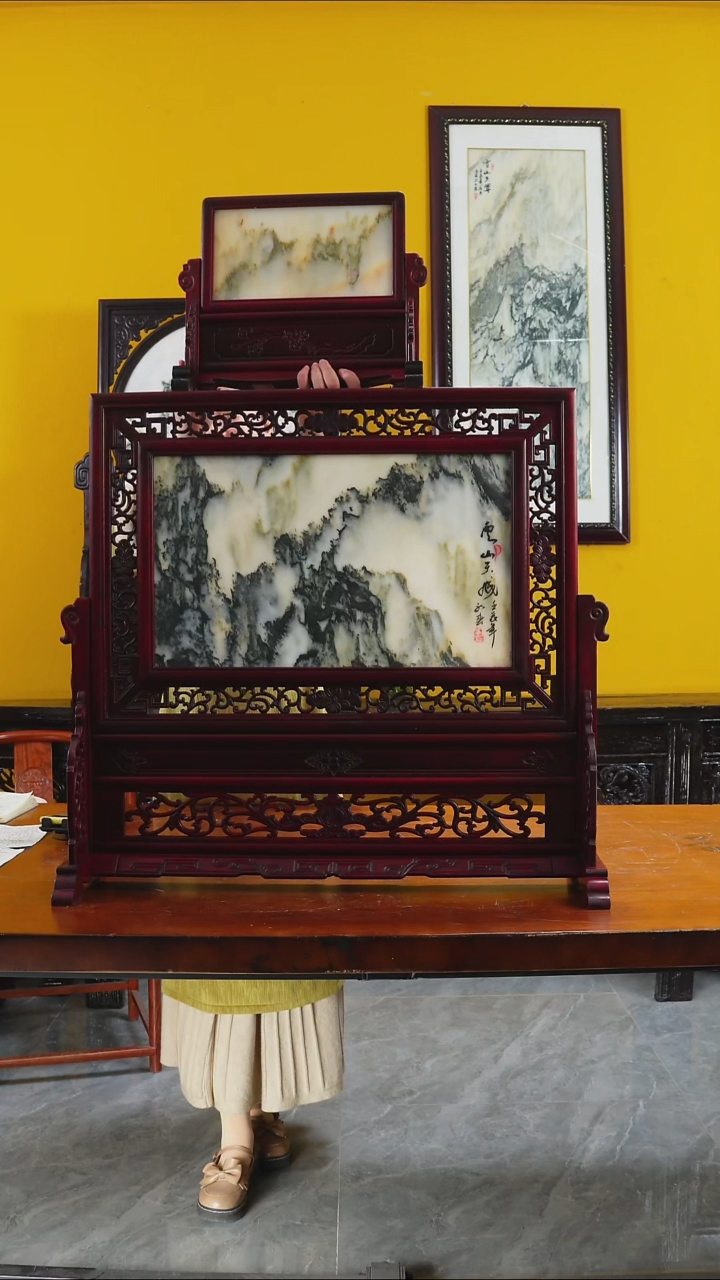 石材天然大理石画摆件